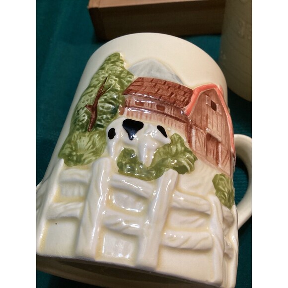 Vintage Marks & Rosenfeld Mug/Cups Set 4 Farmhouse Barn Cottage Holstein Cow - Picture 14 of 14